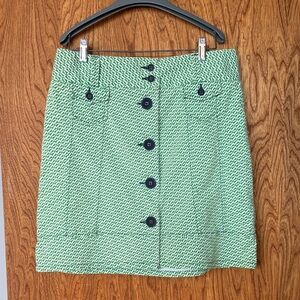 L.L. Bean Green Geometric Mini Skirt
